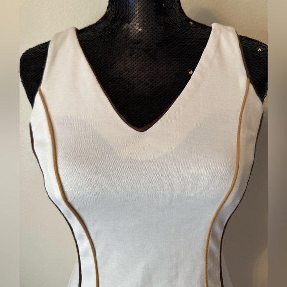 EUC Tail Vintage Sleeveless Tennis Dress With Brown Piping - Picture 3 of 4